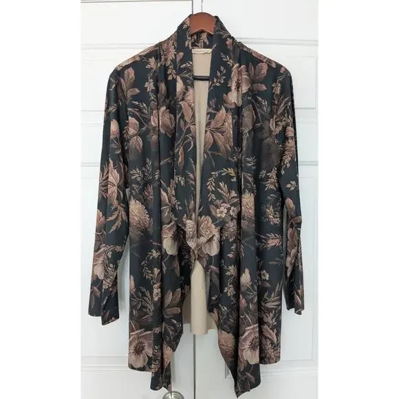 Soft Surroundings Shape Drape Faux Suede Jacket in Floral Multi - Picture 3 of 9